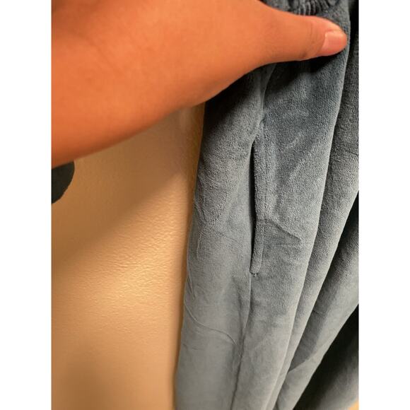 Vintage LL Bean Womens Dress Medium Blue Terry Velour Turtleneck Prairie 90s - Picture 4 of 9